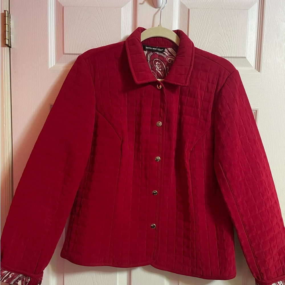 Women's Briggs New York Red Quilted Jacket